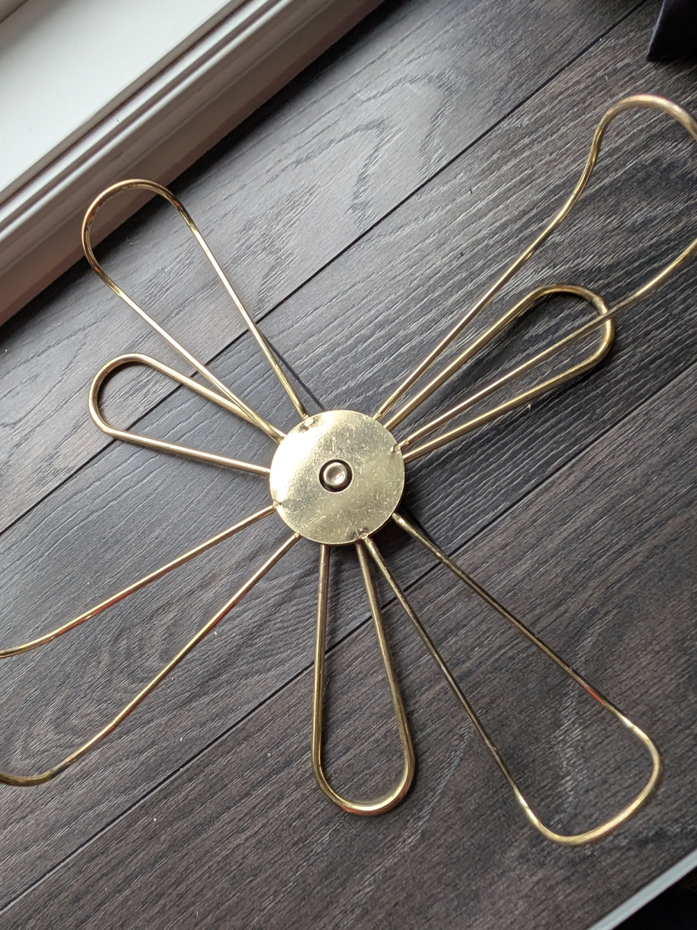 Brass Flower Wall Accent - Gold Decorative Metal Flower